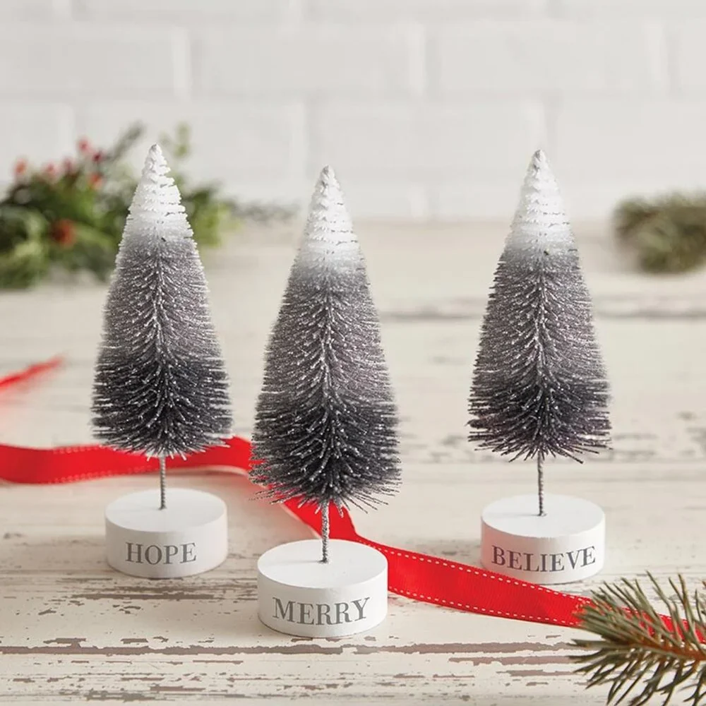 Face to Face Bottle Brush Tree Set - Winter Wonderland/NIB